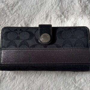 Coach Legacy Black Women's Wallet with Metallic Accent NWT